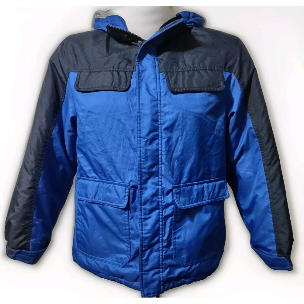 Winter Jacket Boy's Size XL 14/16 Youth Mountain Xpedition Blue & Black Pockets.